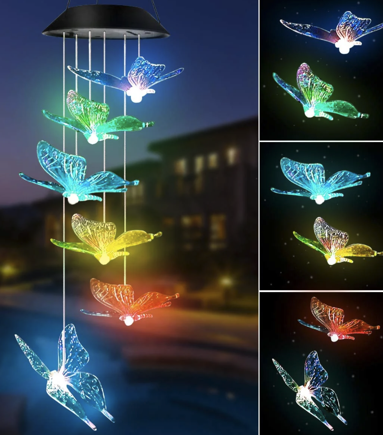 Solar Wind Chimes Outdoor Gardening Gifts for mom Unique Birthday Gifts