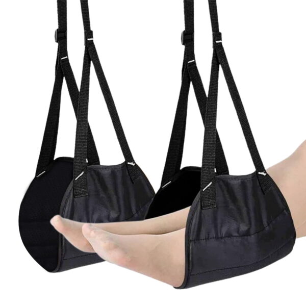 Airplane Footrest - 2025 Best Travel Foot Rest with No Clashing Foot Hammock, Premium Memory Foam & Soft Flannel Liner, Prevent Pain & Stiffness for a Comfort Long Flight-1PACK