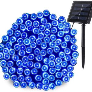 1 Pack Solar String Lights 72ft 22m 200 LED 8 Modes Solar Powered Outdoor Lighting Waterproof Christmas Fairy Lights for Xmas Tree Garden Homes Ambiance Wedding Lawn Party Decor (Blue)