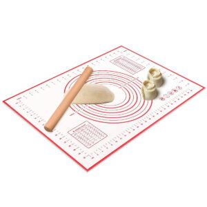 GLUAAE Non Slip Silicone Pastry Mat, Large Non-stick Baking Mat for Rolling Dough, Baking, Fondant, Pie Crust, Pizza, Bread, Cookie- Easy Clean Kneading Mats with Measurements(16" x 24")-1Pack