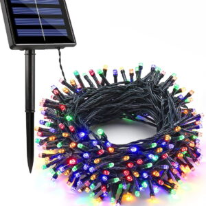 GLUAAE Christmas Solar String Lights,39ft 100 LED Outdoor Waterproof Fairy Solar String Lights for Outdoor/Indoor Garden,Patio,Backyard,Party,ect. (Multi-color)-1Pack