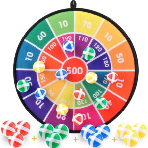 TiokMc Dart Board Game for Kids, Indoor & Outdoor Fun, Classic Backyard Toy with 16 Sticky Balls, Safe and Interactive Family Party Game for Boys, Girls, Teens Ages 3+