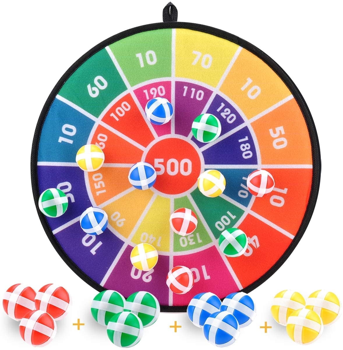 TiokMc Dart Board Game for Kids, Indoor & Outdoor Fun, Classic Backyard Toy with 16 Sticky Balls, Safe and Interactive Family Party Game for Boys, Girls, Teens Ages 3+