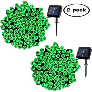 2 Pack Solar String Lights 72ft 22m 200 LED 8 Modes Solar Powered Outdoor Lighting Waterproof Christmas Fairy Lights for Xmas Tree Garden Homes Ambiance Wedding Lawn Party Decor (Green)