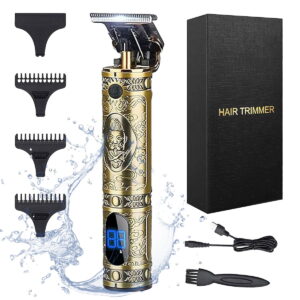 GLUAAE Advanced Electric Pro Li Hair Clippers - USB Rechargeable Hair Trimmer with LCD Display(Bronze)