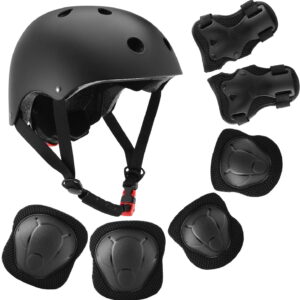 GLUAAE Kids Bike Helmet, Toddler Helmet for Ages 3-10 with Sports-Black