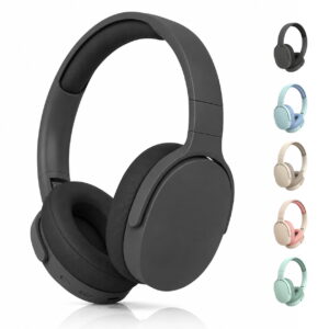 GLUAAE Bluetooth 5.0 Over-Ear Headphones with Active Noise Cancellation, 40mm HiFi Stereo, 12H Playtime, Foldable Lightweight Headset, Black