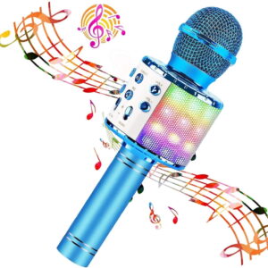 GLUAAE Toys For 3-16 Years Old Girls Gifts,Karaoke Microphone for Kids,Best Fun Birthday Gifts for Teens Girl Boys(Blue)