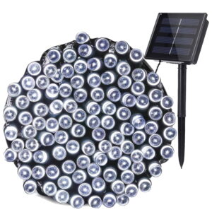 1 Pack Solar String Lights 72ft 22m 200 LED 8 Modes Solar Powered Outdoor Lighting Waterproof Christmas Fairy Lights for Xmas Tree Garden Homes Ambiance Wedding Lawn Party Decor (Cool White)