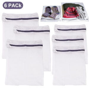 GLUAAE 6 Pack - SimpleHouseware Laundry Bra Lingerie Mesh Wash Bag (3 Large & 3 Medium)