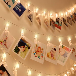 GLUAAE 100-LED Photo Clip Lights - 50 Clips for Pictures, Warm White (Wedding/Home Decor, 1 Pack)