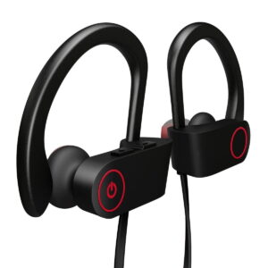 GLUAAE Bluetooth Headphones, Wireless Sports Earphones w/ Mic IPX7 Waterproof HD Stereo Sweatproof in Ear Earbuds for Gym Running Workout 8 Hour Battery Noise Cancelling Headsets