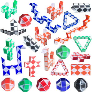 GLUAAE Sensory Fidget Snake Cube Twist Puzzle, Set of 5 Random Colors)