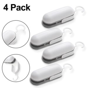 Mini Bag Sealer, 2 in 1 Heat Sealer and Cutter Handheld Portable Bag Resealer Sealer for Plastic Bags Food Storage Snack Fresh Bag Sealer (Battery Not Included)-4Pack
