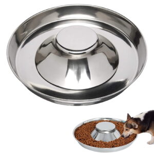 Stainless Steel Bowls for Puppies, Cats, and Dogs. Suitable for weaning, feeding, and litter feeding (11.8")