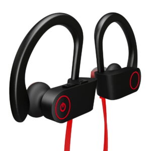 GLUAAE Bluetooth Headphones, Best Wireless Sports Earphones w/Mic IPX7 Waterproof HD Stereo Sweatproof in-Ear Earbuds Gym Running Workout 8 Hour Battery Noise Cancelling Headsets