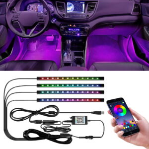 GLUAAE Multicolor LED Interior Lights Kit fits Passenger Car, 2 Pieces